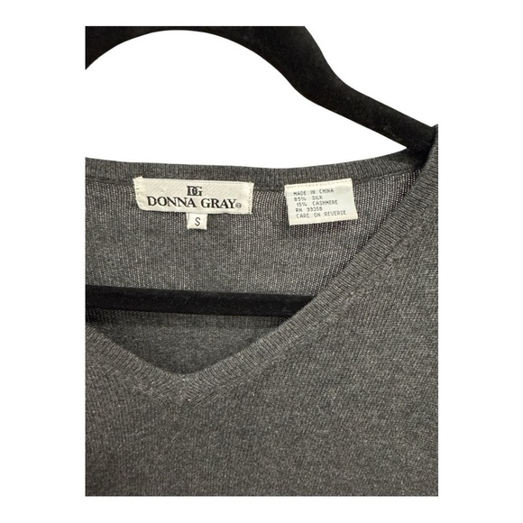 DONN GRAY V-Neck gray sweater Silk Cashmere women’s size S - Picture 6 of 8